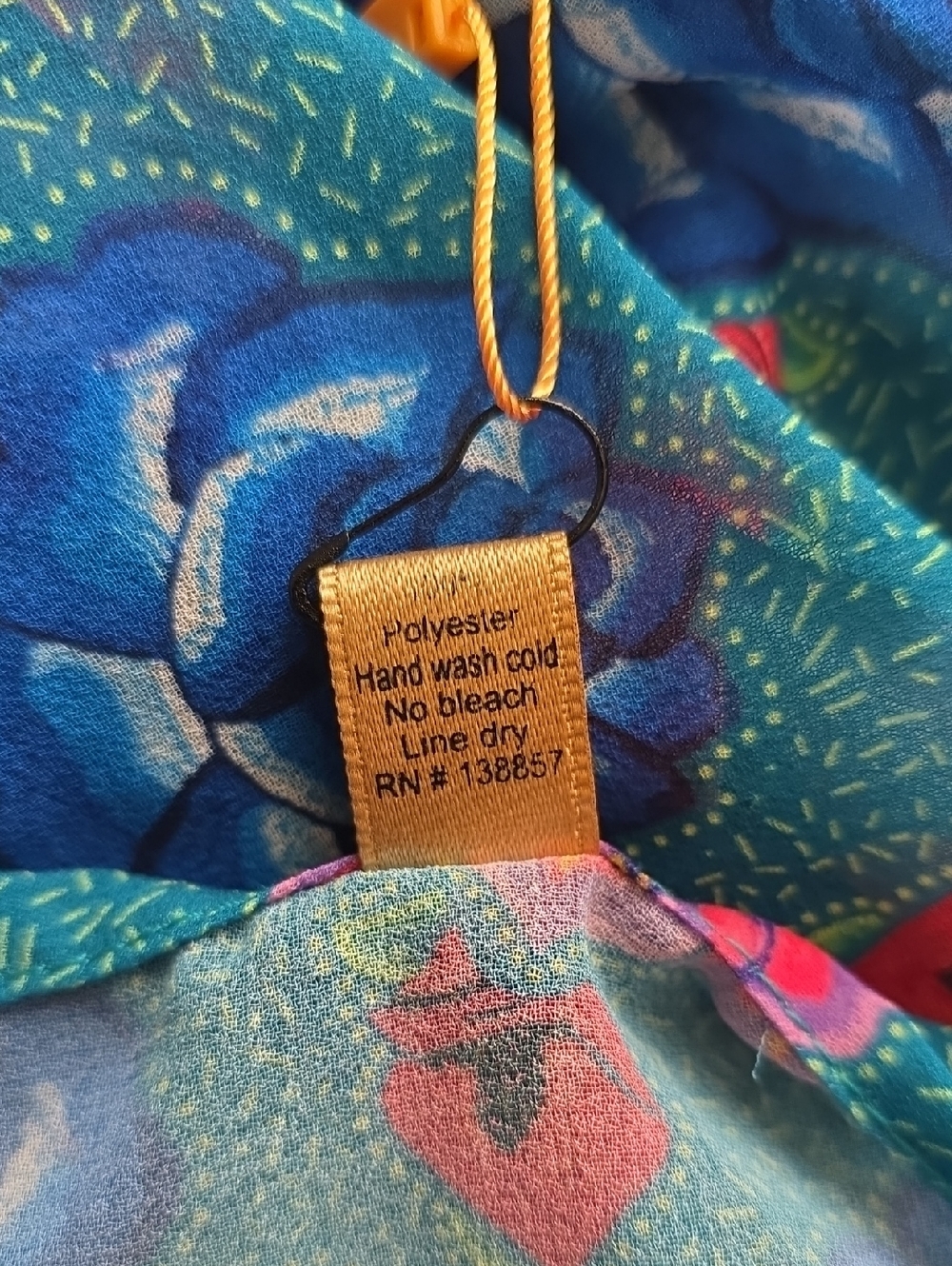 Solkissed Blue Floral Printed Barcelona Kimono Coverup Beach Vacation Coastal - Picture 6 of 6